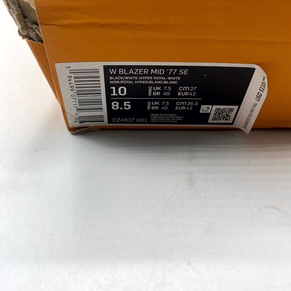 Nike Blazer Mid '77 SE Black White CZ4627-001 Women's Size 10 NEW - Picture 9 of 12